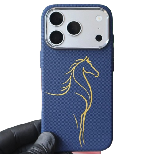 Luxo Horse MagSafe Case for iPhone 17 Pro | Blue PC Case M024